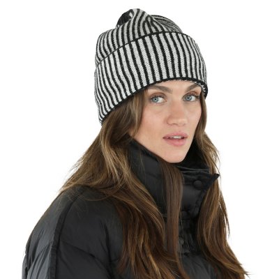 Muts - Gårda Megève Striped Cashmere Mix Beanie (zwart/wit)