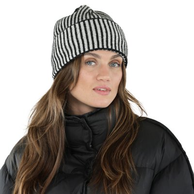Muts - Gårda Megève Striped Cashmere Mix Beanie (zwart/wit)