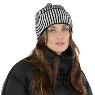 Muts - Gårda Megève Striped Cashmere Mix Beanie (zwart/wit)
