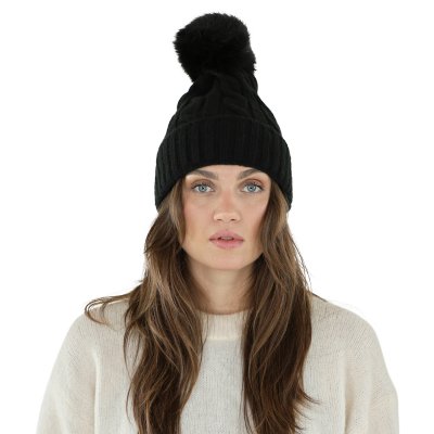 Muts - Gårda Saas-Fee Cable Knit Wool Mix Beanie (zwart)