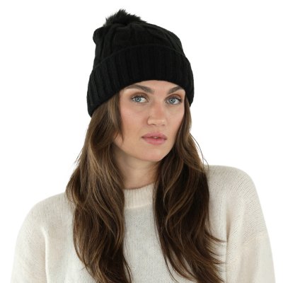 Muts - Gårda Saas-Fee Cable Knit Wool Mix Beanie (zwart)