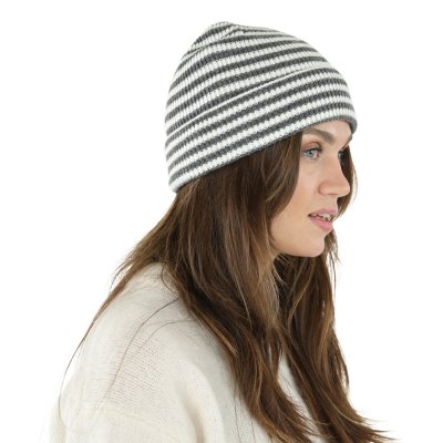 Muts - Gårda Saint-Gervais Striped Wool Mix Beanie (donkergrijs/wit)