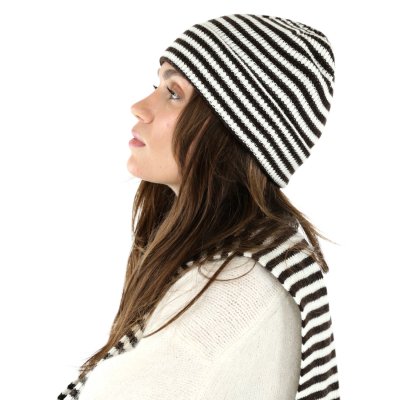 Muts - Gårda Saint-Gervais Striped Wool Mix Beanie (bruin/wit)