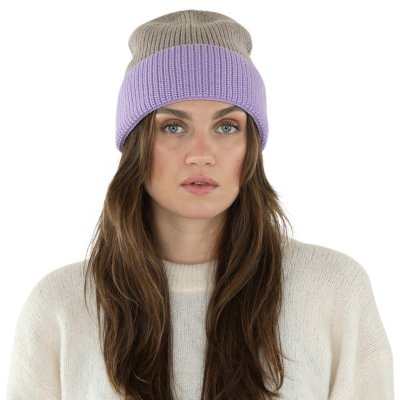 Muts - Gårda St. Moritz Merino Wool Beanie (paars/beige)