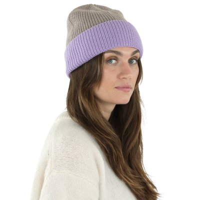 Muts - Gårda St. Moritz Merino Wool Beanie (paars/beige)
