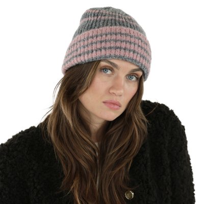 Muts - Gårda Verbier Striped Wool Mix Beanie (grijs/roze)