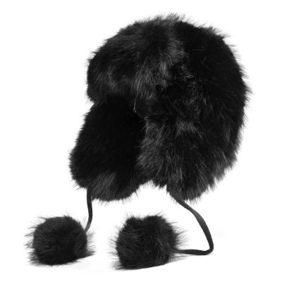 Bontmuts - Gårda Tortel Faux Fur Trapper Hat (zwart)