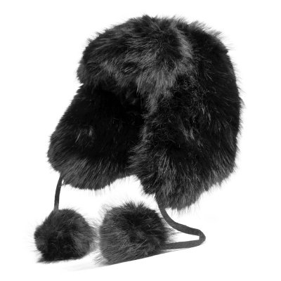 Bontmuts - Gårda Tortel Faux Fur Trapper Hat (zwart)