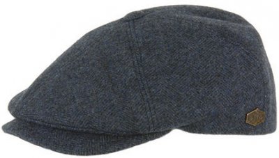 Flat cap - MJM Rebel Wool (blauw herringbone)