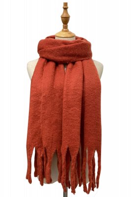 Sjaals - Gårda Soft Tassel Blanket Scarf (Rust)