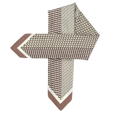 Sjaaltje - Gårda Narbonne Satin Scarf (bruin/wit)