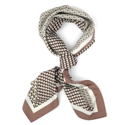 Sjaaltje - Gårda Narbonne Satin Scarf (bruin/wit)