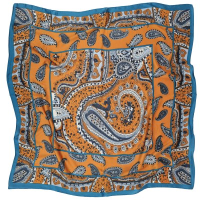 Sjaaltje - Gårda Paisley Satin Scarf (oranje)