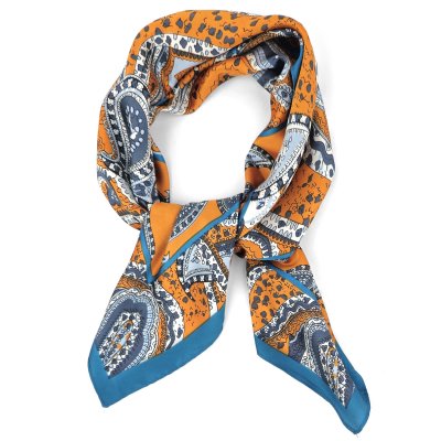 Sjaaltje - Gårda Paisley Satin Scarf (oranje)