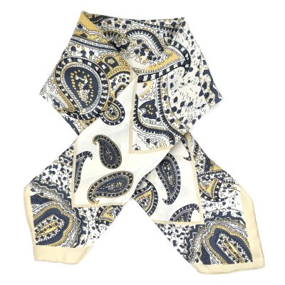 Sjaaltje - Gårda Paisley Satin Scarf (wit)