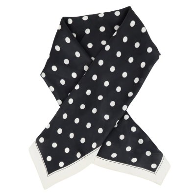 Sjaaltje - Gårda Polka Dot Satin Scarf (zwart)