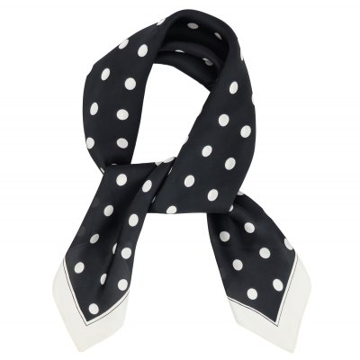 Sjaaltje - Gårda Polka Dot Satin Scarf (zwart)