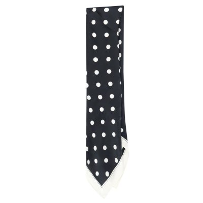 Sjaaltje - Gårda Polka Dot Satin Scarf (zwart)