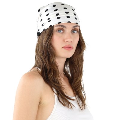 Sjaaltje - Gårda Polka Dot Satin Scarf (wit)