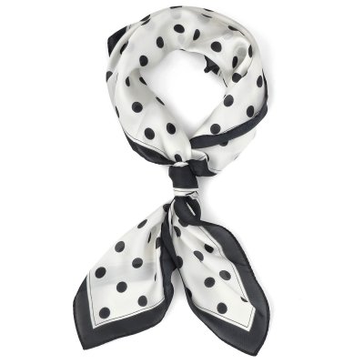 Sjaaltje - Gårda Polka Dot Satin Scarf (wit)