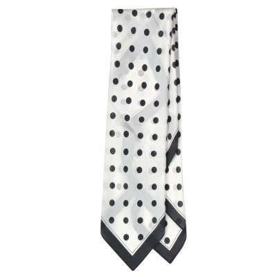 Sjaaltje - Gårda Polka Dot Satin Scarf (wit)