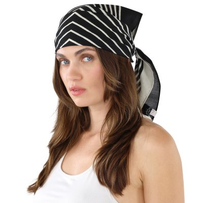 Sjaaltje - Gårda Tabriz Satin Scarf (zwart/crème)