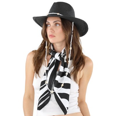 Sjaaltje - Gårda Zebra Satin Scarf (zwart)