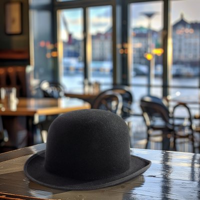 Hoeden - Gårda Avini Bowler Wool Hat (zwart)