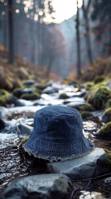 Hoeden - Gårda Brooke Denim Bucket Hat (donkerblauw)