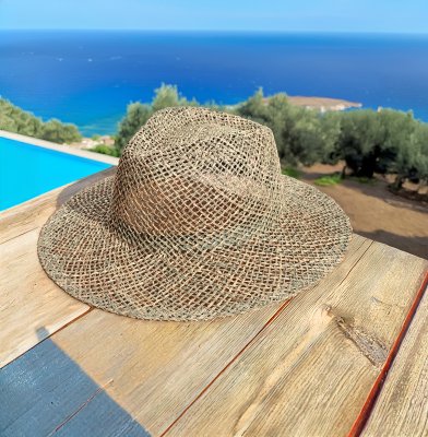 Hoeden - Gårda Aresia Seagrass Fedora (naturel)