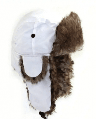 Pilotenmuts - Trapper Hat with Faux Fur (wit)