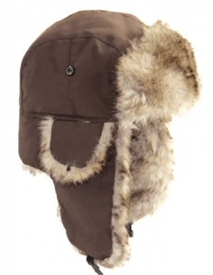 Pilotenmuts - Trapper Hat with Faux Fur (bruin)
