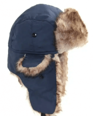 Pilotenmuts - Trapper Hat with Faux Fur (blauw)