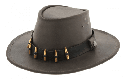 Hoeden - Jacaru Hunter Oiled Leather Hat (bruin)