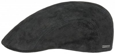 Flat cap - Stetson Madison Leather Flat Cap (zwart)