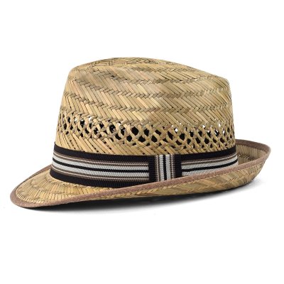 Stro hoed - Gårda Agulo Natural Straw Trilby (naturel/bruin)
