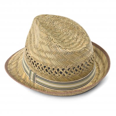 Stro hoed - Gårda Agulo Natural Straw Trilby (naturel/crème)