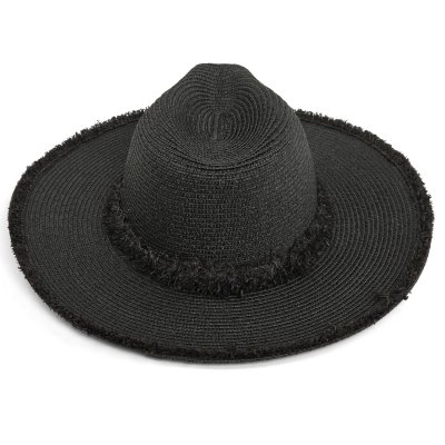 Stro hoed - Gårda Alicante Fedora (zwart)