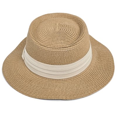 Stro hoed - Gårda Corfu Gambler (kaki/roze)