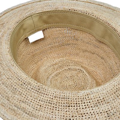 Stro hoed - Gårda Funchal Raffia Fedora (licht naturel/donkerbruin)