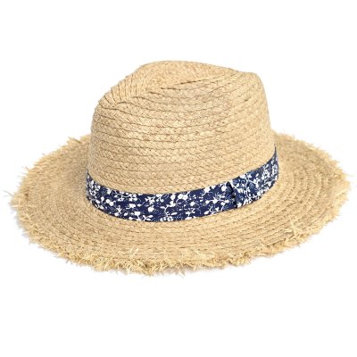Stro hoed - Gårda Lanzarote Fedora (naturel/blauw)
