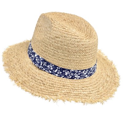Stro hoed - Gårda Lanzarote Fedora (naturel/blauw)