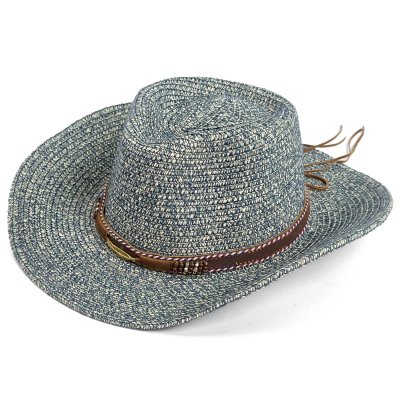 Stro hoed - Gårda Marseille Western Hat (blauw)
