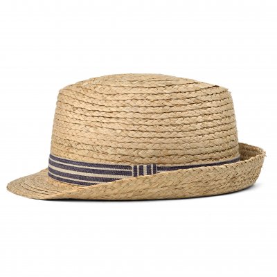 Stro hoed - Gårda Marzagan Raffia Trilby (naturel/blauw)