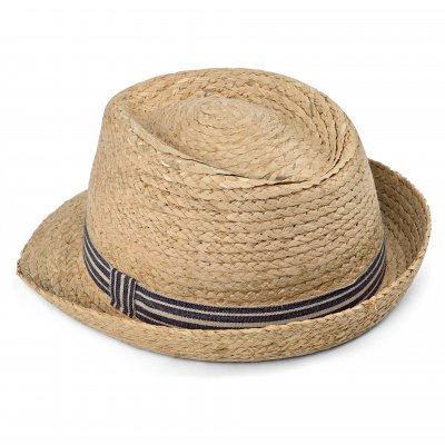 Stro hoed - Gårda Marzagan Raffia Trilby (naturel/blauw)
