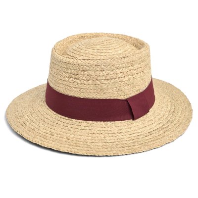 Stro hoed - Gårda Palma Gambler (naturel/rood)