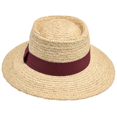 Stro hoed - Gårda Palma Gambler (naturel/rood)