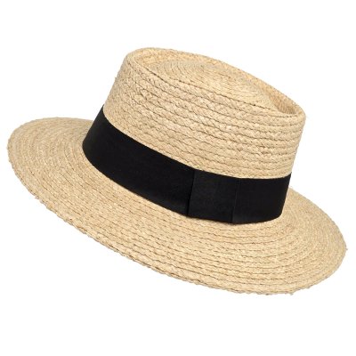 Stro hoed - Gårda Palma Gambler (naturel/zwart)