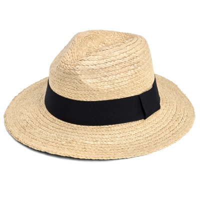 Stro hoed - Gårda Positano Fedora (naturel/zwart)