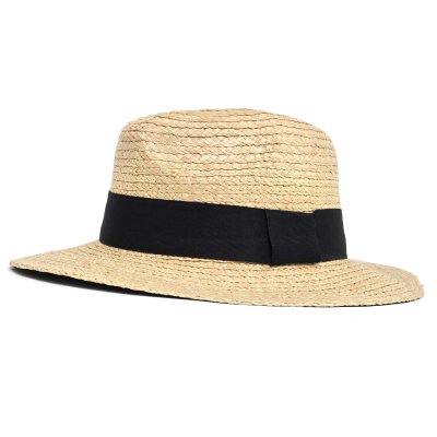 Stro hoed - Gårda Positano Fedora (naturel/zwart)